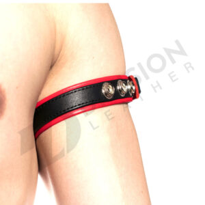 Leather gay bicep band