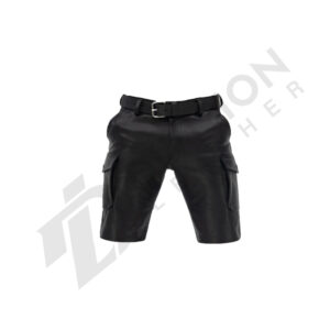 Leather men shorts