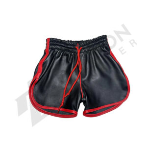 Leather shorts with straps