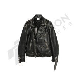 Leather bondage jacket