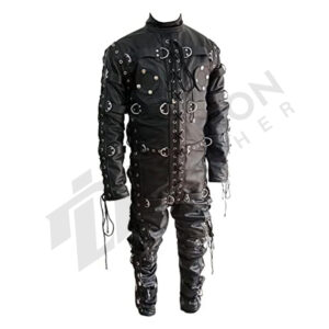 Leather gay bondage suit