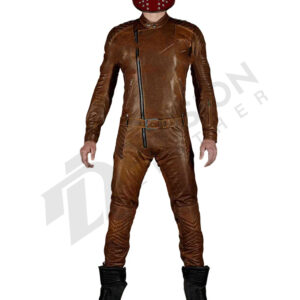 Leather gay jumper suit