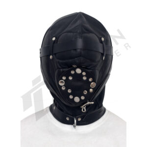 Leather gay face hood