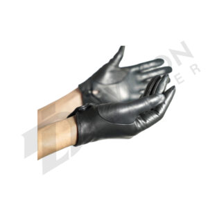 Leather short gloves