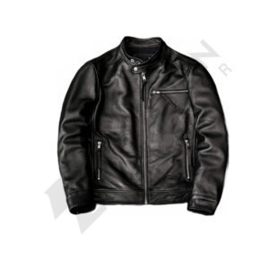 Leather biker jacket