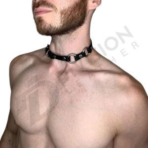Leather gay neck collar