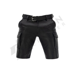 Leather cargo shorts
