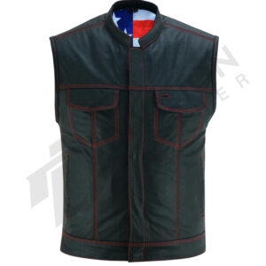 Leather men pride vest
