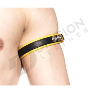 Leather gay bicep band
