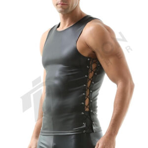 Leather trimming tank top