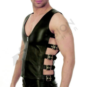 Leather gay side straps sleeveless