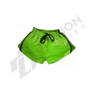 Leather shorts with straps