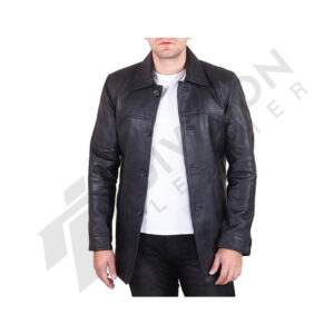 Leather short coat men