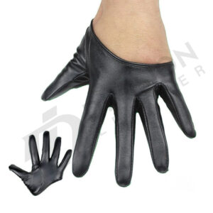 Leather short gloves