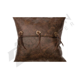Leather bear pillow