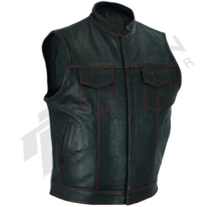 Leather men pride vest