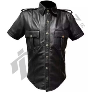 Leather police shirt