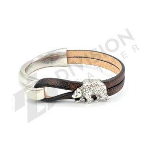 Leather bear wristband