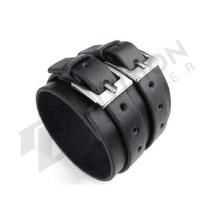 Leather wide wristband