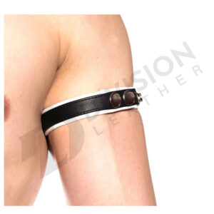 Leather gay bicep band