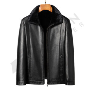 Leather short coat men