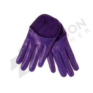 Leather short gloves