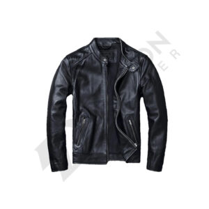 Leather biker jacket
