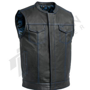 Leather men pride vest