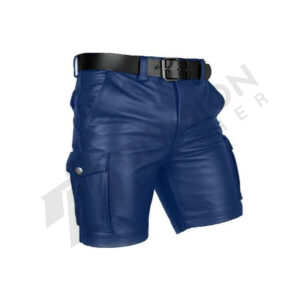 Leather cargo shorts