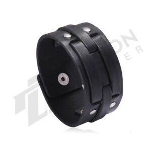 Leather wide wristband