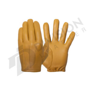 Leather police gloves short