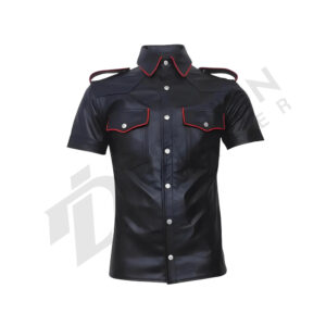 Leather polo shirt