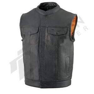 Leather men pride vest