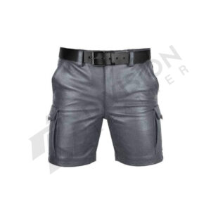 Leather cargo shorts