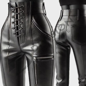 Leather high crotch pant