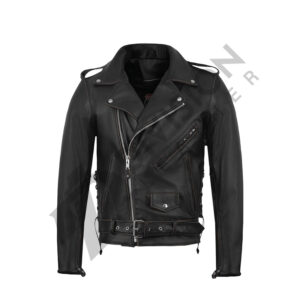 Leather bike police style jacket
