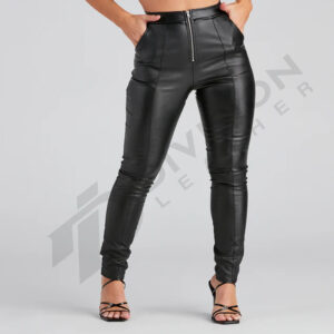 Leather high crotch pant