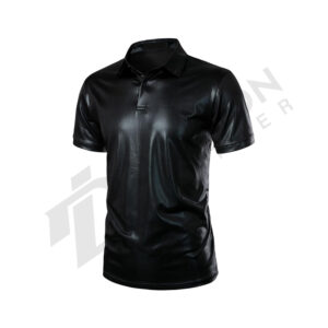 Leather polo shirt